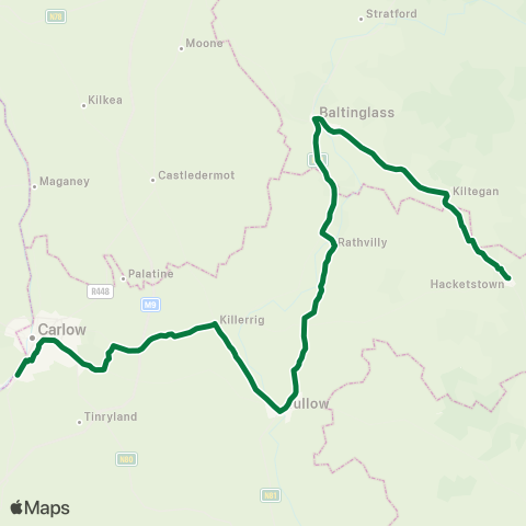 JJ Kavanagh Hacketstown - Carlow map
