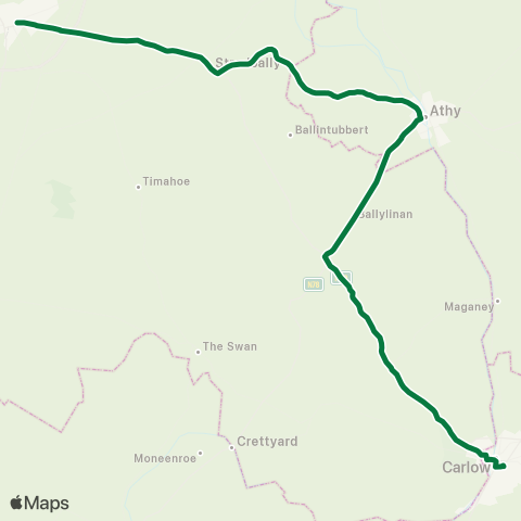 JJ Kavanagh Portlaoise - Carlow map