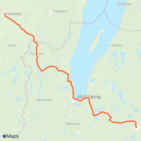 JLT 966 Ersättningsbuss map
