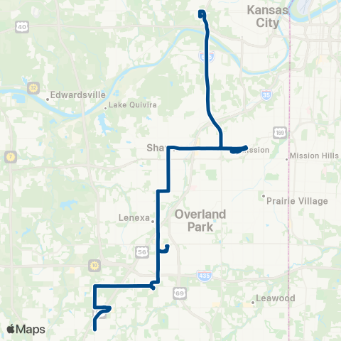 RideKC Johnson-Quivira map