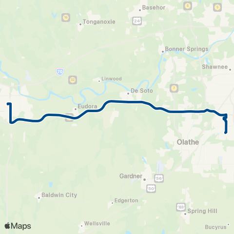 RideKC K-10 Connector map