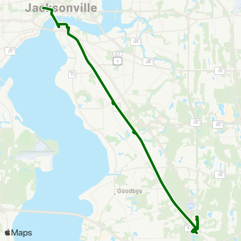 JTA Green Line map