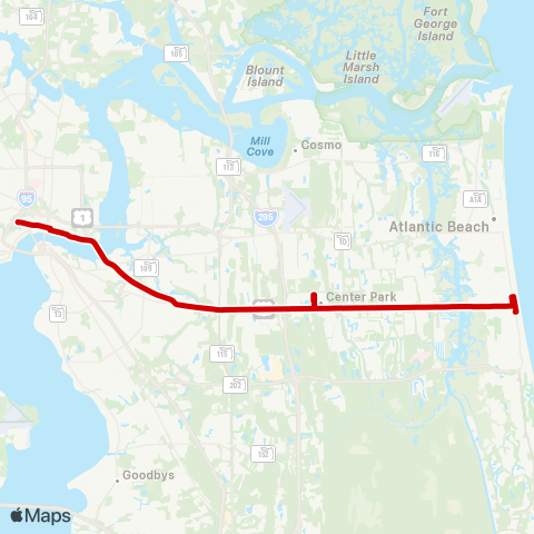 JTA Red Line Xpress map