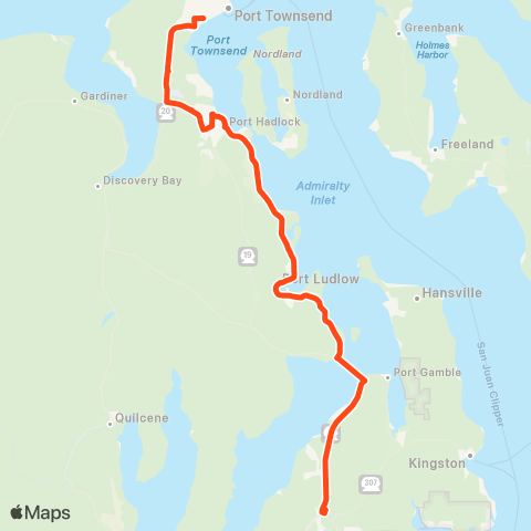 Jefferson Transit Poulsbo / Port Ludlow / Tri Area map