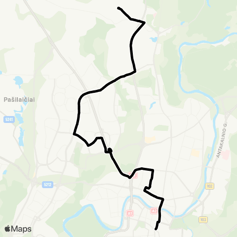 JUDU Centras–Šeškinė–Pašilaičiai–Bajorų Kalvos map