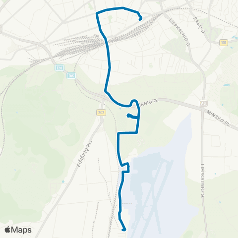 JUDU Stotis–Vikingų G.–Oro Uostas–RodūNios Sodai map