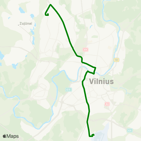 JUDU PerkūNkiemis–Šeškinė–Centras–Oro Uostas map