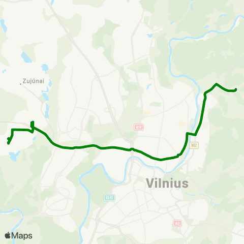JUDU Pilaitė–Konstitucijos Pr.–SaulėTekis map