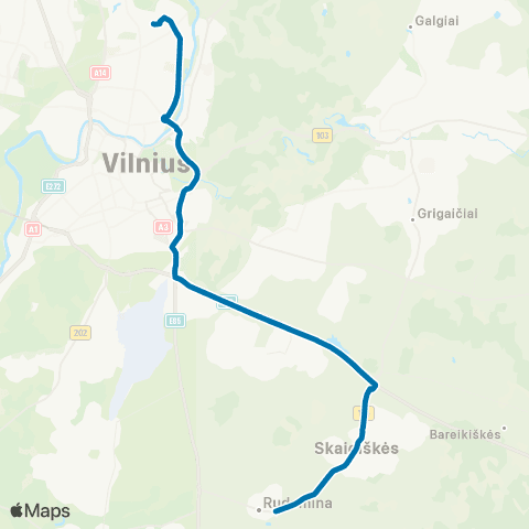 JUDU Stotis–Rudamina–SkaidiškėS map