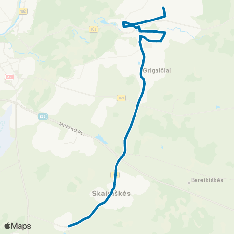 JUDU Rudamina–Didžiasalis–Grigaičiai–Parko–Arimų G. map