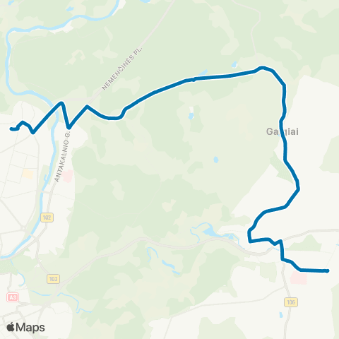 JUDU Antakalnis–Dvarčionys–Parko G. map