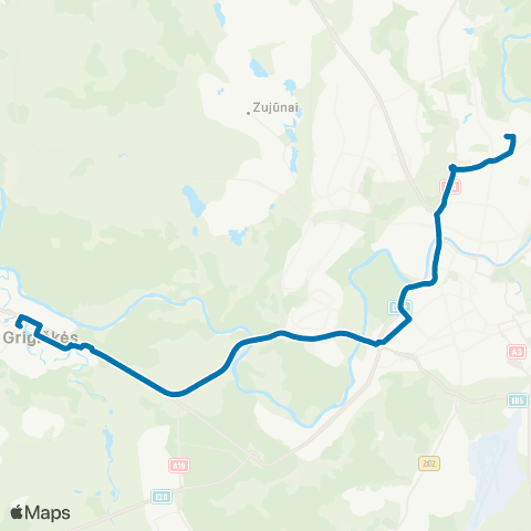 JUDU VilkpėDė–ŽemaitėS G.–Lazdynai–GrigiškėS map