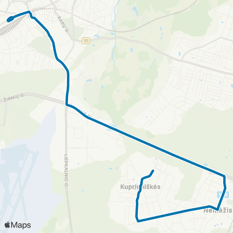 JUDU Stotis–NemėŽis–KuprioniškėS map