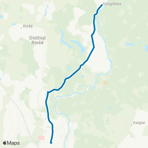JUDU Žalgirio–Kalvarijų–ŽaliųJų Ežerų G.–SkirgiškėS map