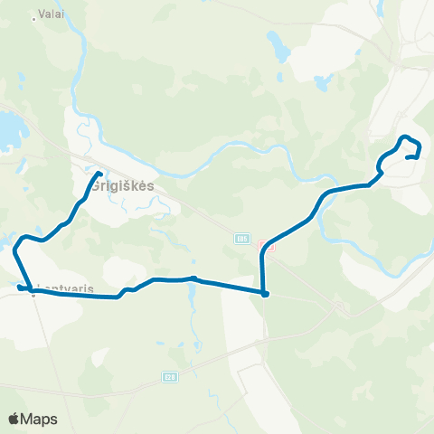 JUDU Lazdynai–MūRinė Vokė–Lentvaris–GrigiškėS map