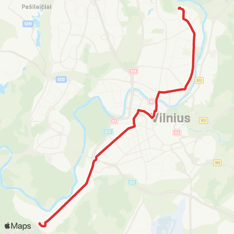 JUDU ŽirmūNai–Šeimyniškių–Tauro G.–Žemieji Paneriai (Apylanka Be Reformatų St.) map