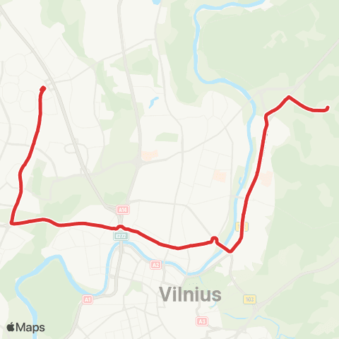 JUDU Pašilaičiai–Konstitucijos Pr.–Antakalnis–SaulėTekis map