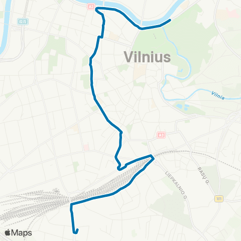 JUDU Kalnų Parkas–Centras–Stotis–Naujininkai map