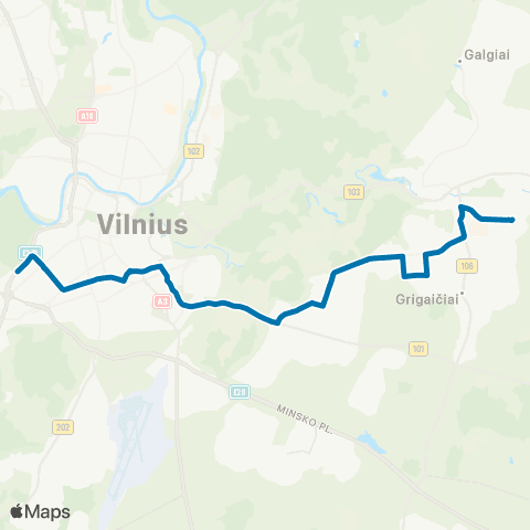 JUDU Vingio Parkas–Naujoji Vilnia map