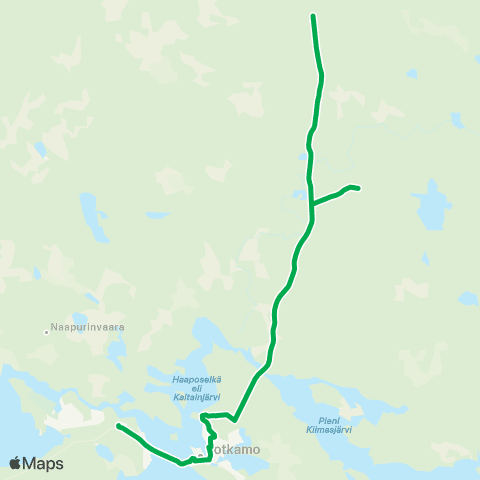 Kajaanin joukkoliikenne Sipinen - Sotkamo - Tenetti map