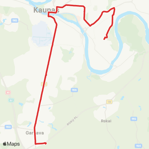 Kauno Viešasis Transportas Kauno Ligoninė (Šančiai) - Garliava map