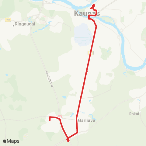 Kauno Viešasis Transportas Kauno Pilis - Mastaičiai map