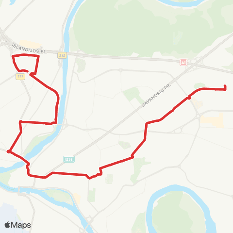 Kauno Viešasis Transportas Juozo Grušo Meno Gimnazija - Partizanų G. map