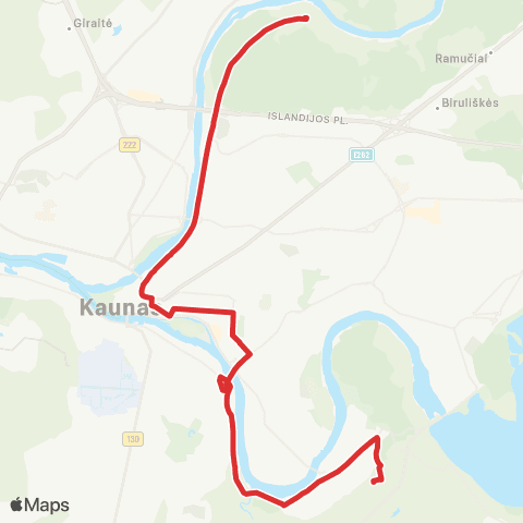 Kauno Viešasis Transportas Kleboniškis - Onkologijos Ligoninė map