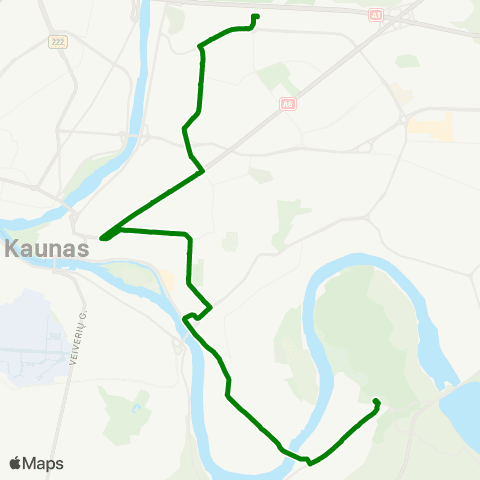 Kauno Viešasis Transportas Islandijos Pl. - Vaidoto G. map