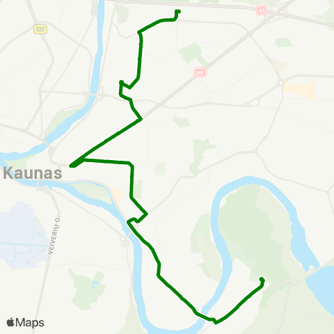 Kauno Viešasis Transportas Islandijos Pl. - Vaidoto G. map