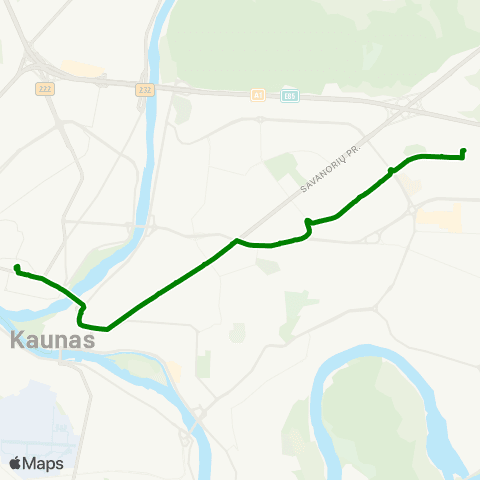 Kauno Viešasis Transportas Partizanų G. - KėDainių G. map