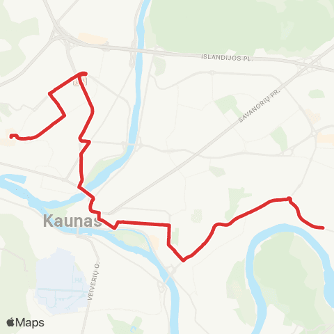 Kauno Viešasis Transportas Jėgainės G. - Kauno Ligoninė (Šilainiai) map