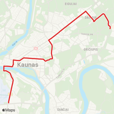 Kauno Viešasis Transportas Europos Pr. - Urmas map