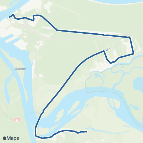 KA Świnoujście Dworzec PKP - 1 Maja - kościół map