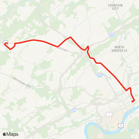KAT 20 Central / Clinton Hwy map