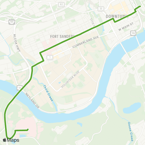 KAT 42 Fort Sanders / Ut Medical Centers map
