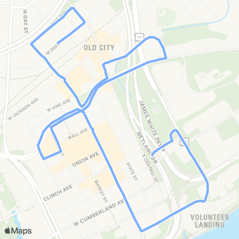 KAT 1-Downtown Connector map