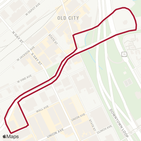 KAT Covenant Health Park Patron Shuttle map