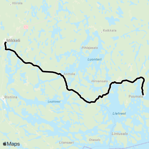 Katuri Puumala-Anttola-Mikkeli map
