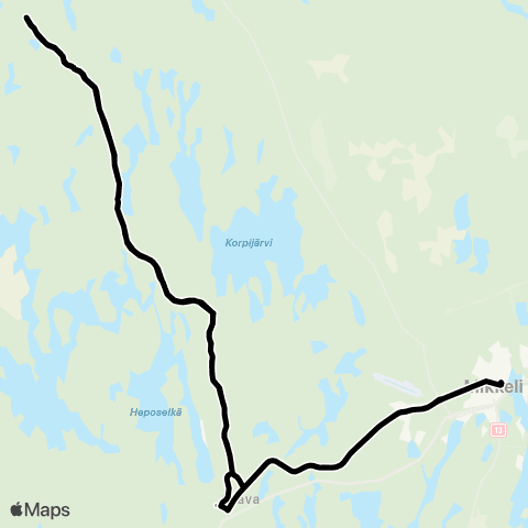 Katuri Mikkeli-Vanhamäki-Otava-Mikkeli map