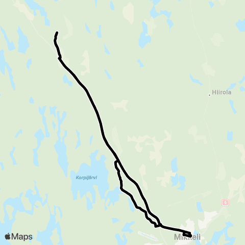 Katuri Mikkeli-Lehmuskylä-Tusku-Karjharju-Vanhala-Harjunmaa-Rauhasalmi-Mikkeli map