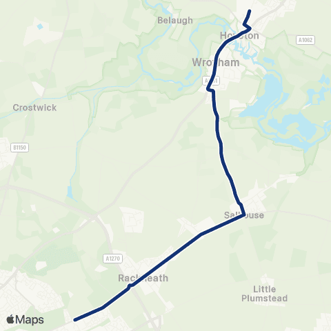 konectbus Atlantic Av - Broadland HS Grounds map