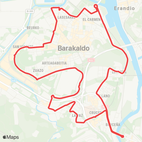 KBus Zirkularra/Circular map
