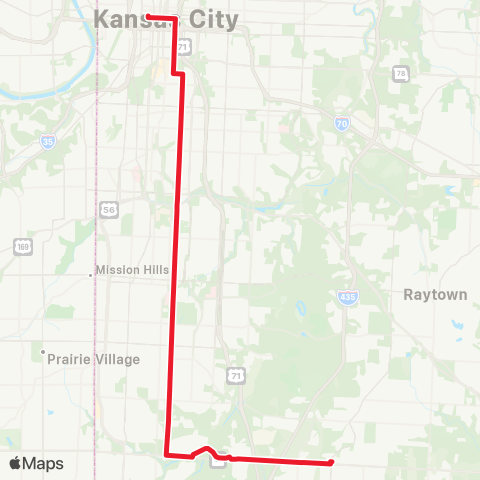 RideKC Troost MAX map