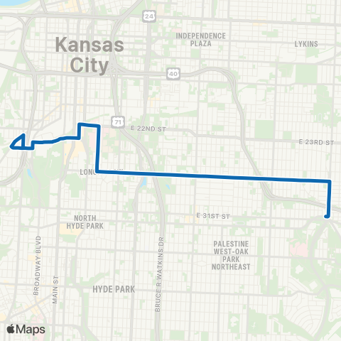 RideKC 27th Street map