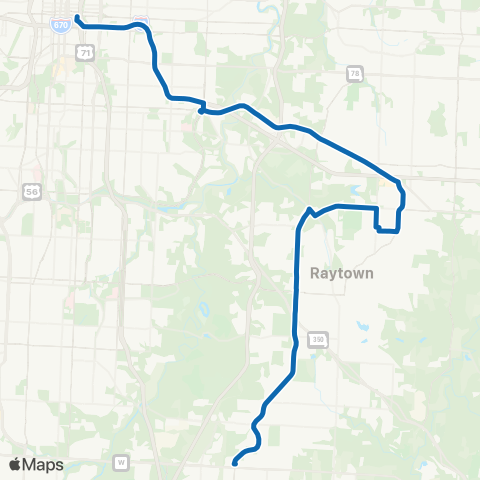 RideKC Blue Ridge map