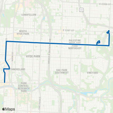 RideKC 35th Street map
