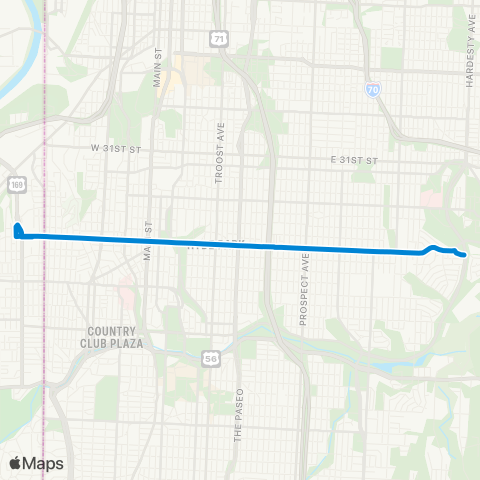 RideKC 39th Street map