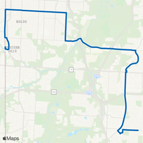 RideKC 75th Street map
