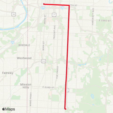 RideKC Prospect MAX map